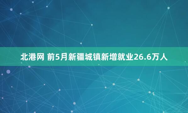 北港网 前5月新疆城镇新增就业26.6万人