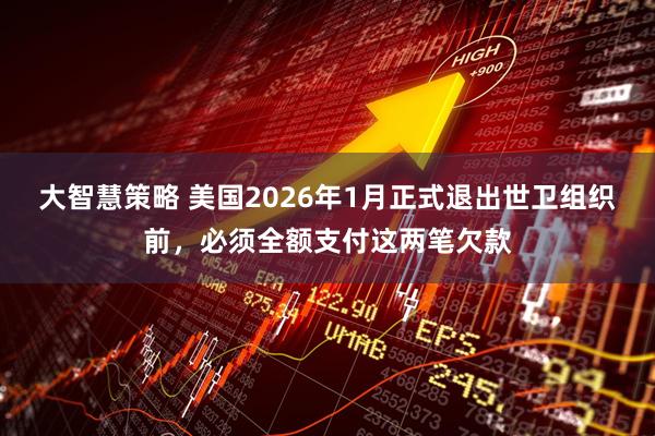 大智慧策略 美国2026年1月正式退出世卫组织前，必须全额支付这两笔欠款