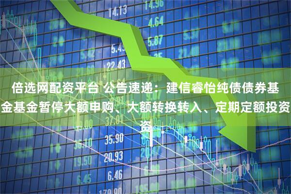 倍选网配资平台 公告速递：建信睿怡纯债债券基金基金暂停大额申购、大额转换转入、定期定额投资